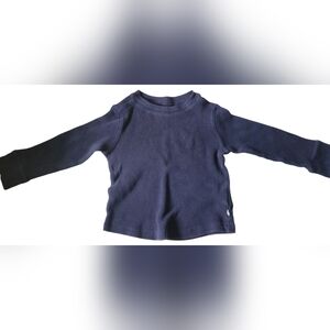 GAP blue cotton long sleeve waffle shirt boy's size 3T